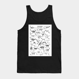 Dinosaur alphabet black and white Tank Top